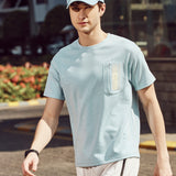 Men’s Soft Cotton Shrinkage Resistant Stretchable T Shirt with Chest Zipper Pocket