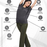 Women UPF Sun Protection Eco Friendly Yoga Top With Batwing Sleeve