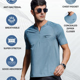 Men's Raglan Sleeve Casual Chest Pocket T shirt