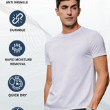 Men's Round Neck Super Smooth Self Design Wrinkle Resistant T shirt