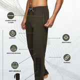 Men side pocket with Zipper closing and outside Drawstring Track Pants