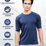 Men Solid High Performance Half Raglan Sleeve