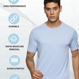 Men Solid High Performance Half Regular Sleeve