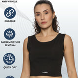 Women's Leopard Printed Black Crop Top