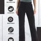 Women's Cotton Slim Flared Stretchy And slim Fit Slit Pant