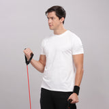 Men's Round Neck Super Smooth Self Design Wrinkle Resistant T shirt