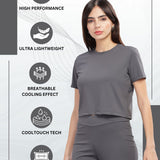 Women’s super stretchy ultra soft sweat wicking Nylon crop top