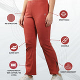 Women's Cotton Slim Flared Stretchy and slim Fit Slit Pant