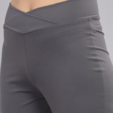 DOMIN8 Women Flared Mid-Rise Trousers