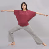 Women UPF Sun Protection Eco Friendly Yoga Top With Batwing Sleeve