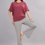 Women UPF Sun Protection Eco Friendly Yoga Top With Batwing Sleeve