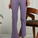 DOMIN8 Women Flared Mid-Rise Trousers