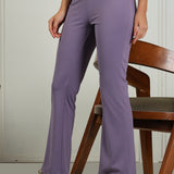 DOMIN8 Women Flared Mid-Rise Trousers