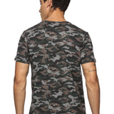 DOMIN8 Men Cotton Regular Fit Round Neck Camouflage Sports T-Shirt
