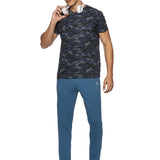 DOMIN8 Men Cotton Regular Fit Round Neck Camouflage Sports T-Shirt