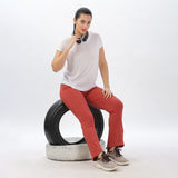 Women's  Cotton Flared Stretchy and Slim Fit Pant