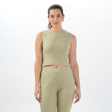Women's Cotton Coord set with Crop Top and Draw String Side Pocket Jogger