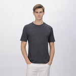 Versatile grey polyester shirt for men, suitable for work, travel, and casual outings.