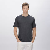 Versatile grey polyester shirt for men, suitable for work, travel, and casual outings.