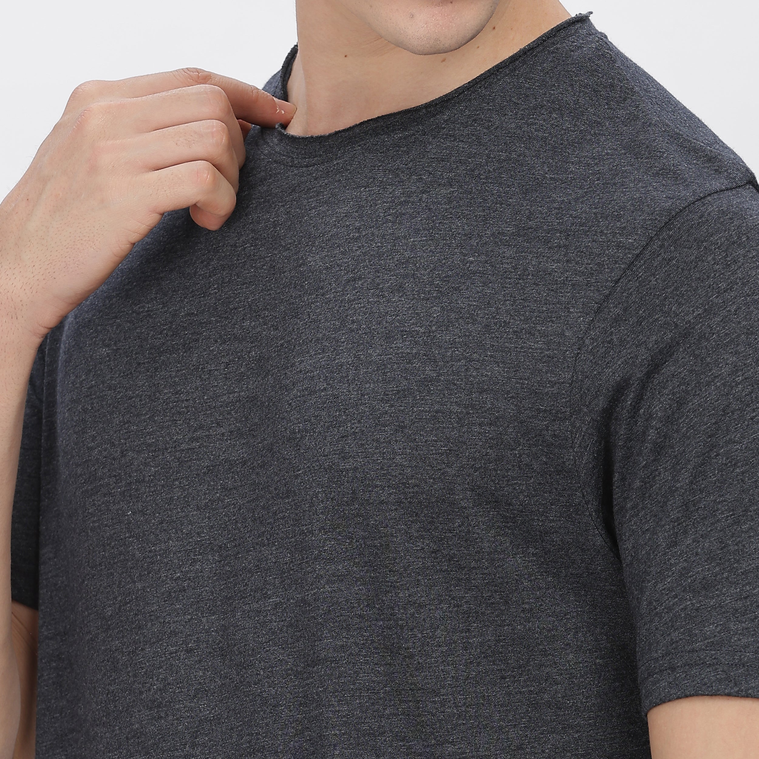 Close-up of men's Black shirt – premium soft polyester material