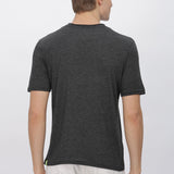 Side view of men's grey polyester shirt, designed for comfort and style.