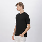 Men's Ultra Soft and Stretchy T-Shirt side panel print (Black)