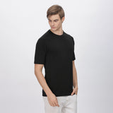 Men's Ultra Soft and Stretchy T-Shirt side panel print (Black)