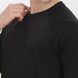 Men's Ultra Soft and Stretchy T-Shirt side panel print (Black)