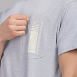 Men’s Soft Cotton Shrinkage Resistant Stretchable T Shirt with Chest Zipper Pocket