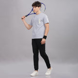Men’s Soft Cotton Shrinkage Resistant Stretchable T Shirt with Chest Zipper Pocket