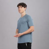 Men's Raglan Sleeve casual Chest Pocket T shirt