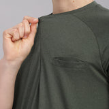 Men's Raglan Sleeve casual Chest Pocket T shirt