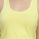 Women Sleeveless Razer Back Running Tank top (Yellow)