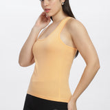 Women Sleeveless Razer Back Running Tank top (Orange)