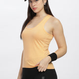 Women Sleeveless Razer Back Running Tank top (Orange)
