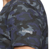 DOMIN8 Men Cotton Regular Fit Round Neck Camouflage Black Sports T-Shirt