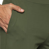 Men's Super Stretchy Work Leisure Pant With Zipper Closure Thigh Pocket