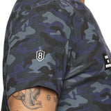 DOMIN8 Men Cotton Regular Fit Round Neck Camouflage Black Sports T-Shirt