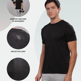 Men's Round Neck Super Smooth Self Design Wrinkle Resistant T shirt