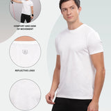 Men's Round Neck Super Smooth Self Design Wrinkle Resistant T shirt