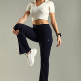 DOMIN8 Women Flared Mid-Rise Trousers