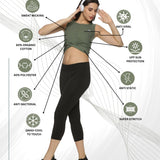Women UPF Sun Protection Eco Friendly Yoga Sleeveless Cross Crop Top