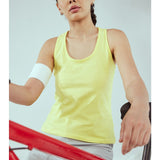 Women Sleeveless Razer Back Running Tank top (Yellow)