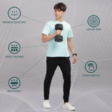 Men’s Soft Cotton Shrinkage Resistant Stretchable T Shirt with Chest Zipper Pocket