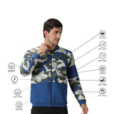 Men Camouflage Printed Quilted Jacket with Zipper closure