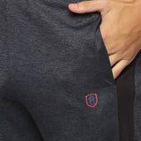 Mens Cut & Sew Track Pant with One Side Zipper Pocket and Inside Drawstring