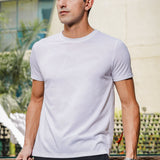 Men's Round Neck Super Smooth Self Design Wrinkle Resistant T shirt