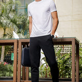 Men's Round Neck Super Smooth Self Design Wrinkle Resistant T shirt