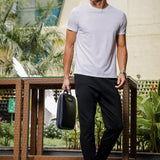 Men's Round Neck Super Smooth Self Design Wrinkle Resistant T shirt