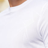 Men's Round Neck Super Smooth Self Design Wrinkle Resistant T shirt